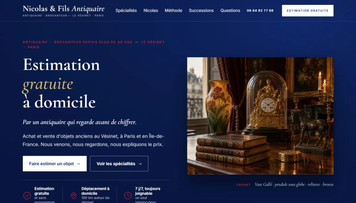Le site Nicolas et Fils Antiquaire
